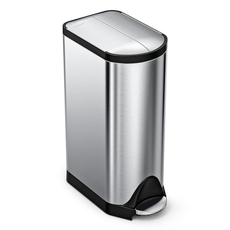 Simplehuman 30 Liter/8 Gallon Butterfly Lid Kitchen Step Trash Can, Brushed Stainless Steel CW1824